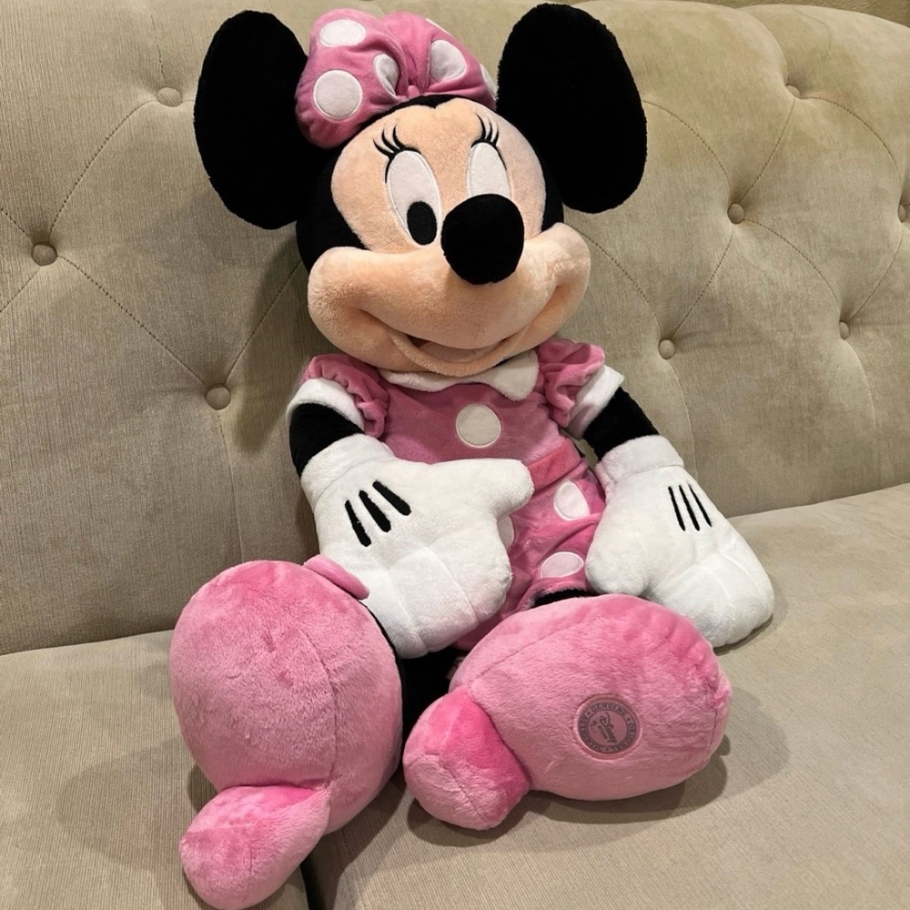 Disney Pink Minnie Plush with Signature Patch